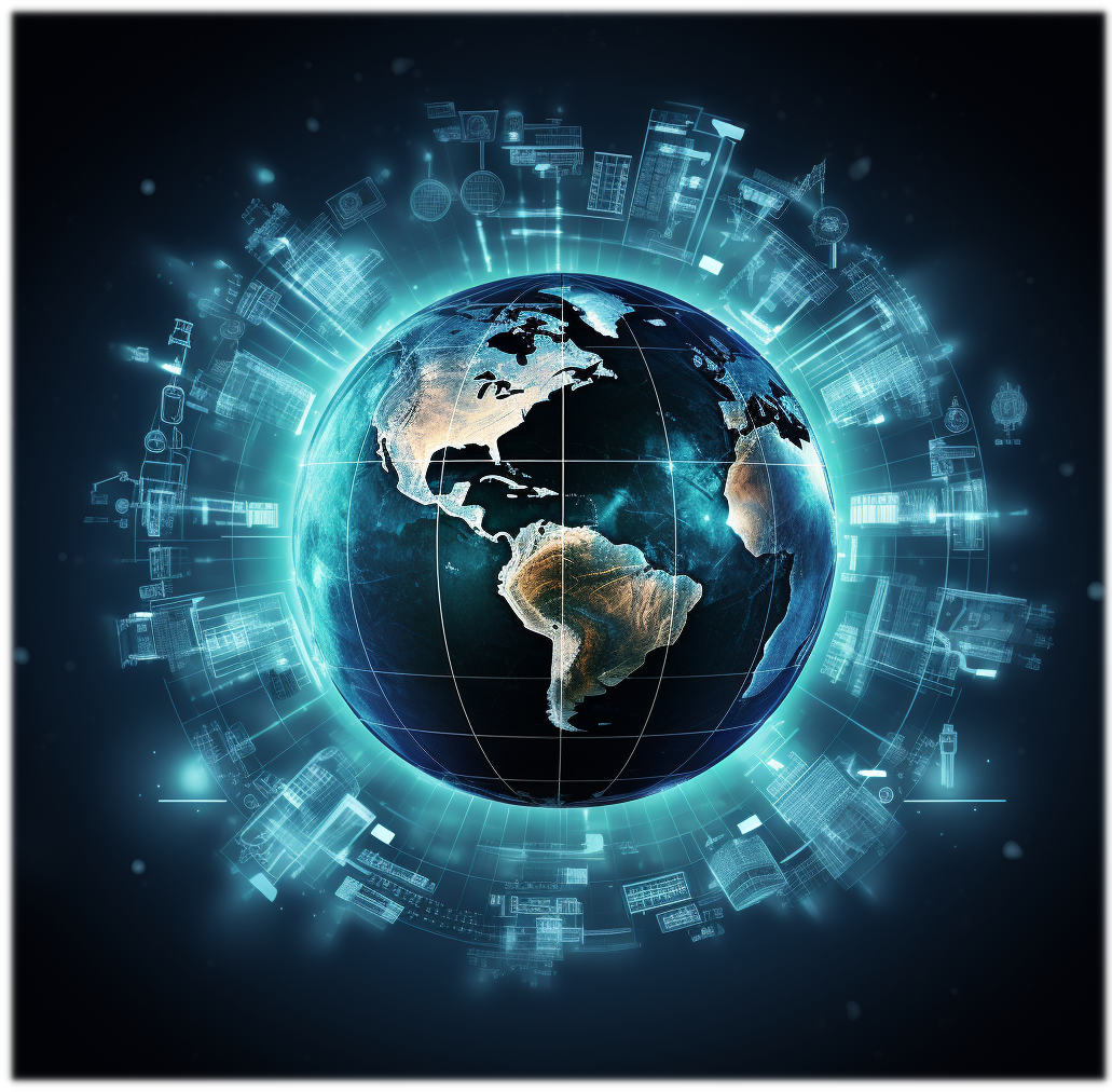 World globe surrounded by cyber security continuous monitoring services